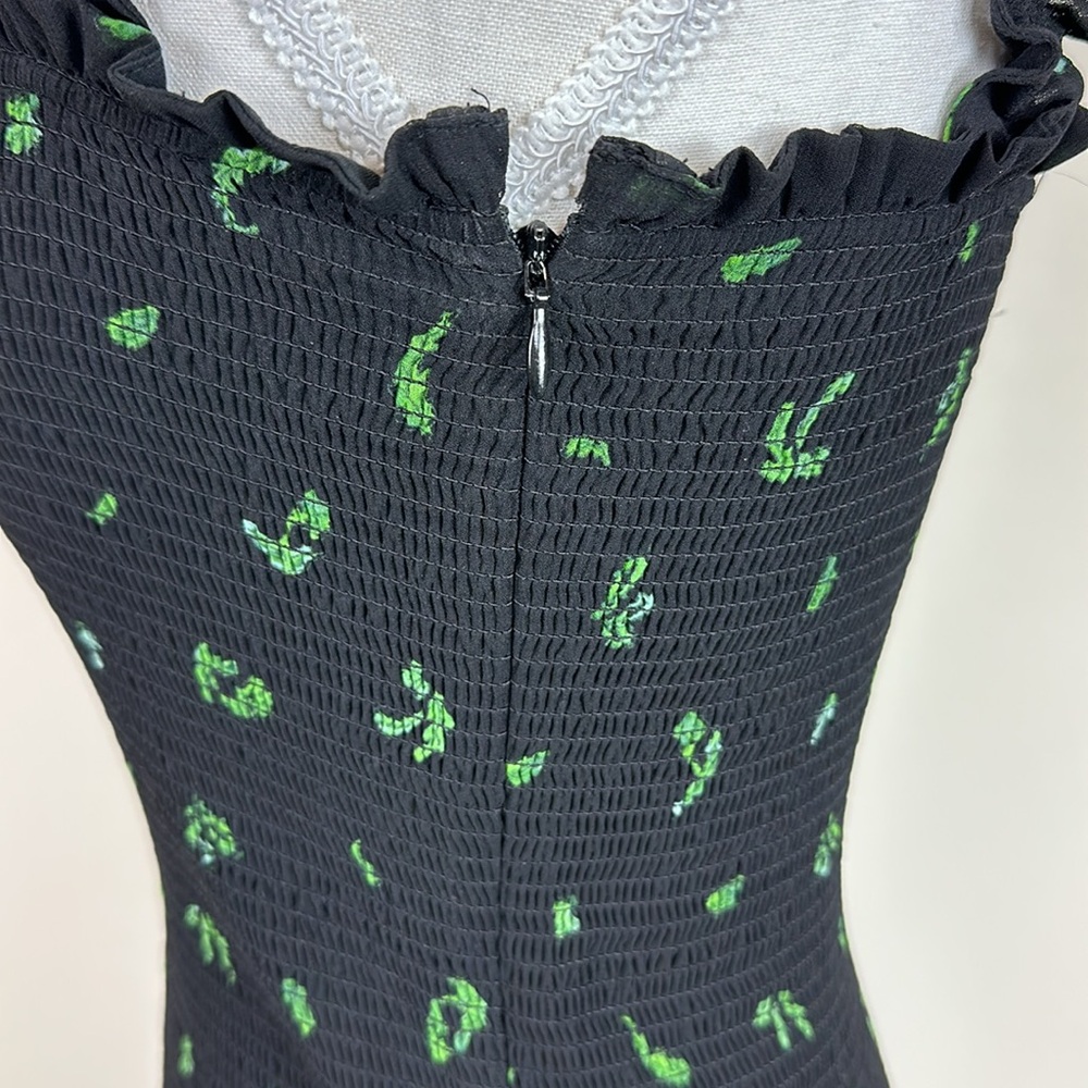 Wilfred Aritzia Luella Smocked Mini Dress Black Size Small - Picture 8 of 9